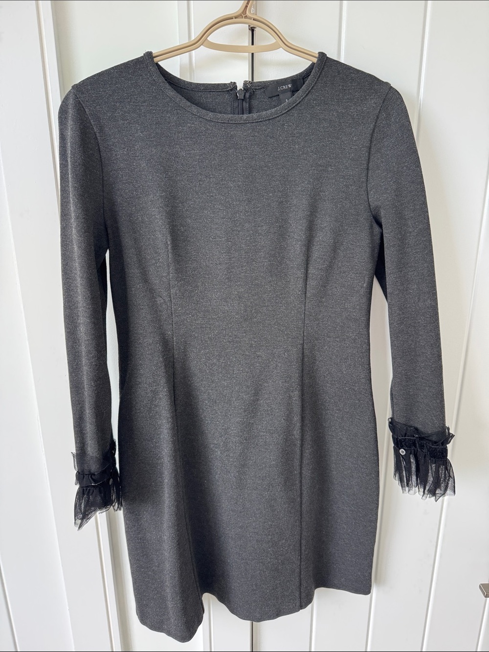 J.Crew Charcoal Gray Long Sleeve Dress with Thule Cuffs
